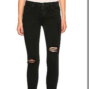 Current Elliott Jeans - The Stiletto, Ripped Black